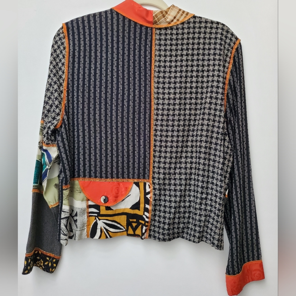 Vintage Faith Patchwork Art To Wear Button Up Jacket Size M - Picture 6 of 8